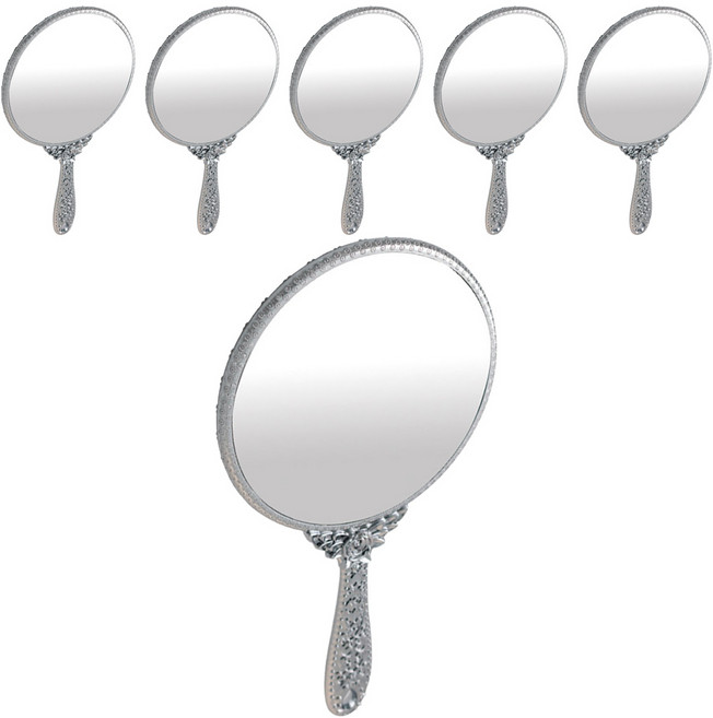 세븐스타 GS공주경원형 손거울 대형, 실버, 6개