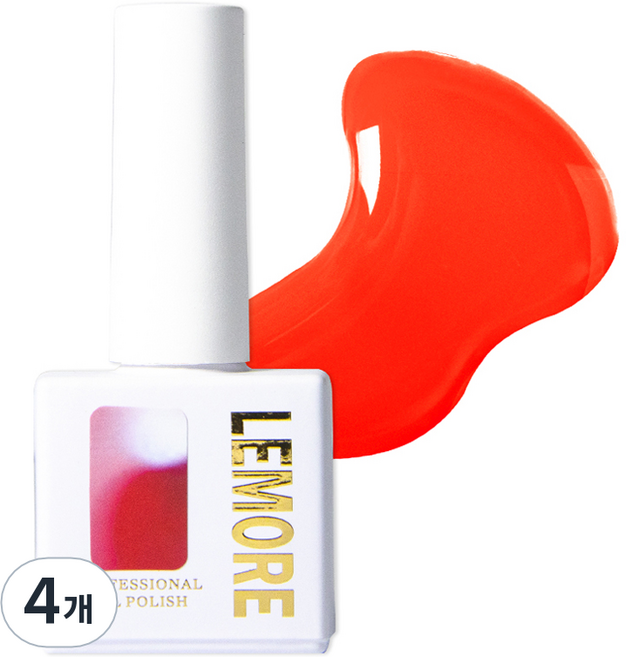 아이빛 르모어 네일 컬러젤 틴틴, LG 25 다홍, 10ml, 4개