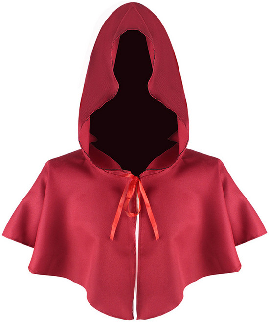 헤그로 할로윈 마법사 후드 망토 역할놀이 의상, 레드, 1개