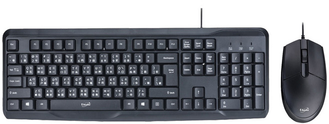 E-books Z13 104鍵 USB有線鍵盤滑鼠組, 有線