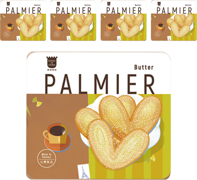 School of Cookie 台灣優格餅乾學院 天然奶油蝴蝶派鐵盒餅乾, 200g, 5個