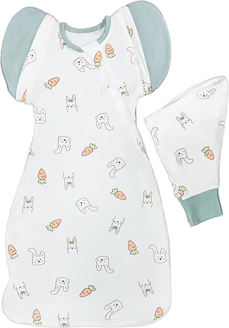 OhBabyLying 夏季輕薄款 可換袖成長包巾 涼感竹纖維