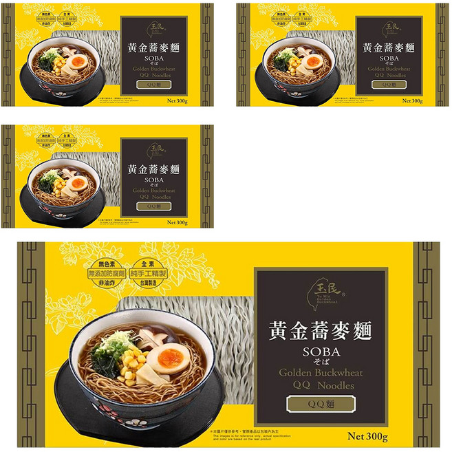玉民 黃金蕎麥QQ麵, 300g, 4包