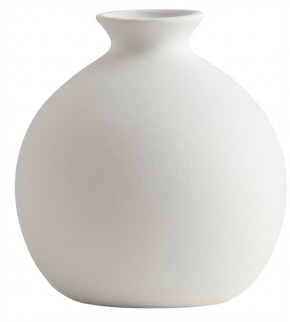 北歐風 陶瓷 小圓球 花器, 白色