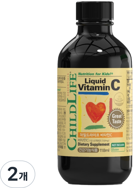 차일드라이프 액상 비타민 C 오렌지맛, 2개, 118ml