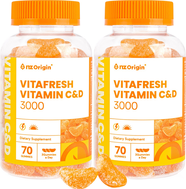엔젯오리진 비타프레쉬 비타민 C&D 3000 꾸미, 70정, 2개