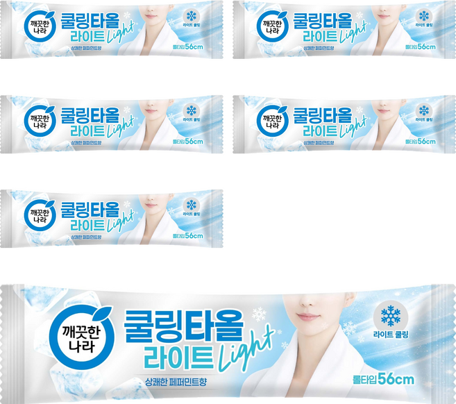 깨끗한나라 페퍼민트 쿨링타올 라이트, 18g, 6개