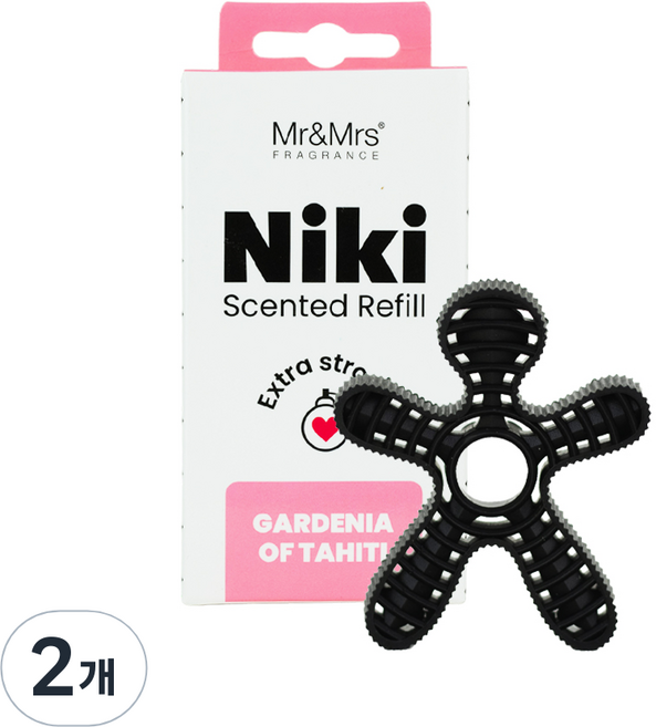 Mr&Mrs FRAGRANCE Niki 車用芳香劑補充包, 梔子花, 2個