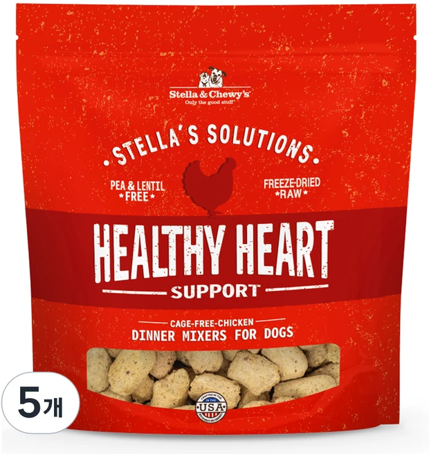 스텔라앤츄이스 강아지 솔루션 서포트 기능성 사료, 심장, 50g, 5개 - 쿠팡