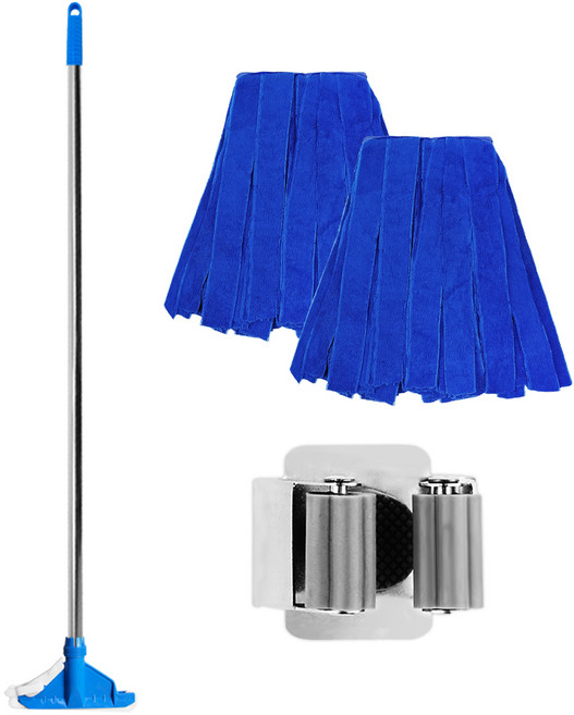 월드크린 스텐 마포대 + 도구걸이 + 마포걸레 270g 2p, 1세트, 혼합색상