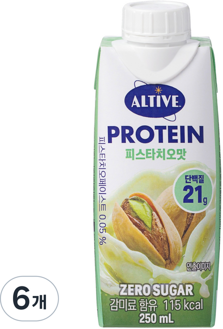 얼티브 프로틴 피스타치오맛, 250ml, 6개
