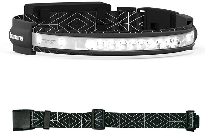 허킨스 오빗 헤드랜턴 + 익스텐션벨트, 패턴블랙, 1세트