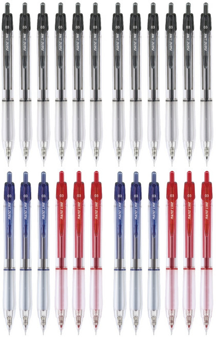 JAVAPEN 0.3 奈米線原子筆 黑色 0.3mm 6支 + 藍色 0.3mm 3支 + 紅色 0.3mm 3支, 混合色, 2套