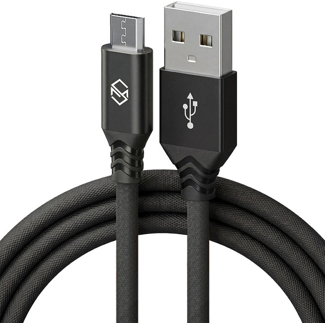 신지모루 더치패브릭 마이크로 5핀 고속충전 케이블, 블랙, 1개, 0.5m