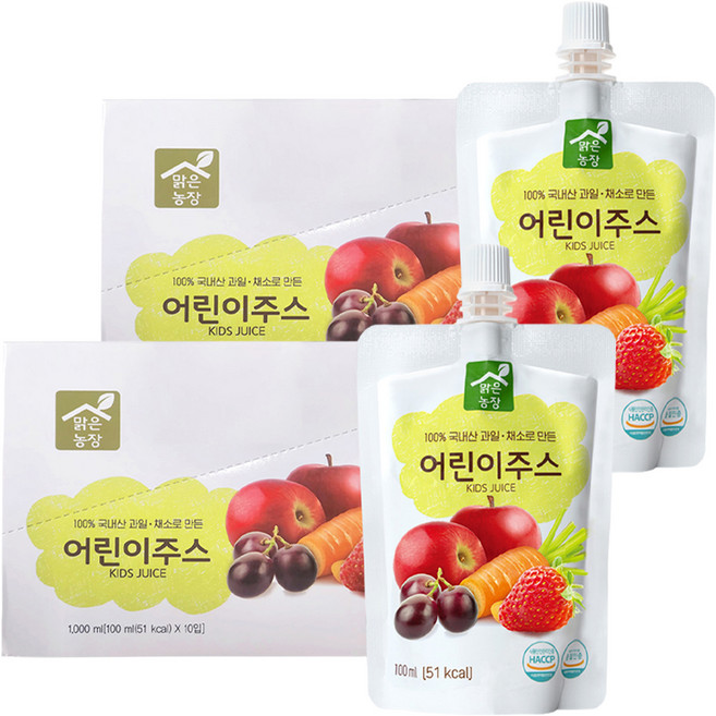 맑은농장 어린이주스 100ml, 20개