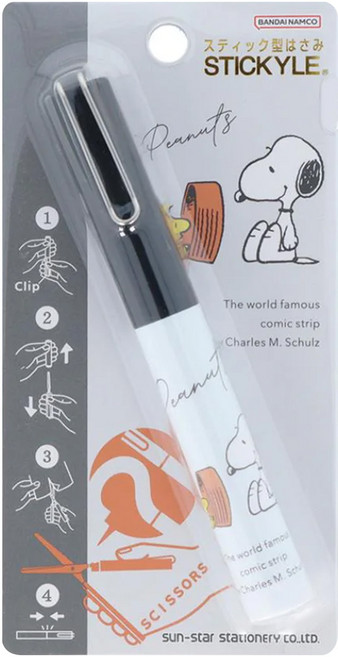 sun-star STICKYLE 攜帶型剪刀, 1個, 史努比與糊塗塌客