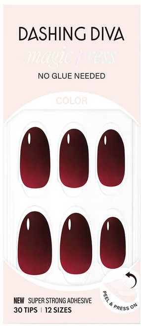 데싱디바 매직프레스 네일팁 아몬드, 1개, 클래식 버건디