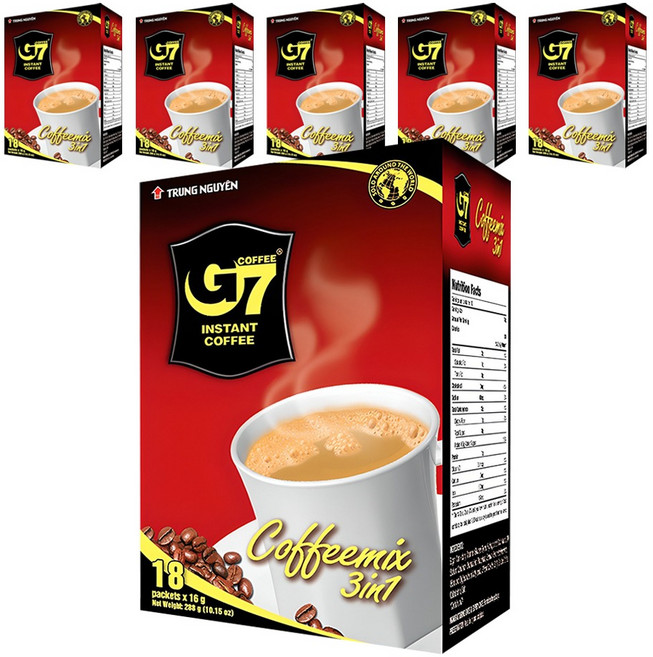 G7 3 in 1 커피믹스, 16g, 18개입, 6개