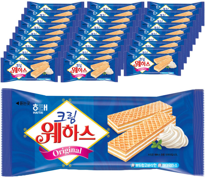 해태제과 크림 웨하스, 50g, 50개