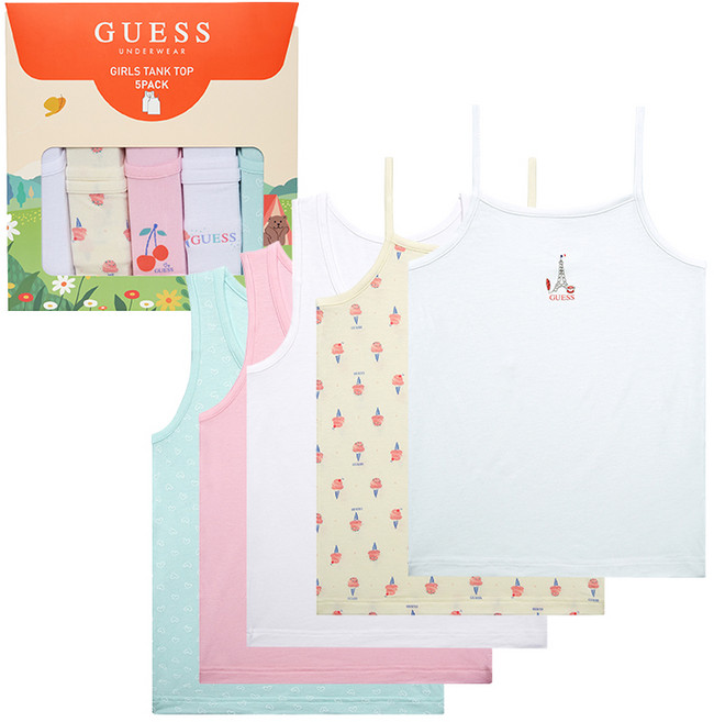 GUESS UNDERWEAR 女童學生背心5件組