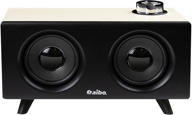 aibo 復古造型 多功能藍牙喇叭 TWS無線串聯, 白木紋, LA-BT-LS40-W