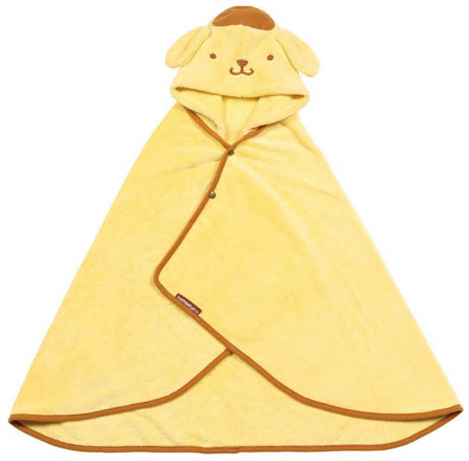 Skater 速乾吸水浴巾附帽, 布丁狗 黃色, 1條