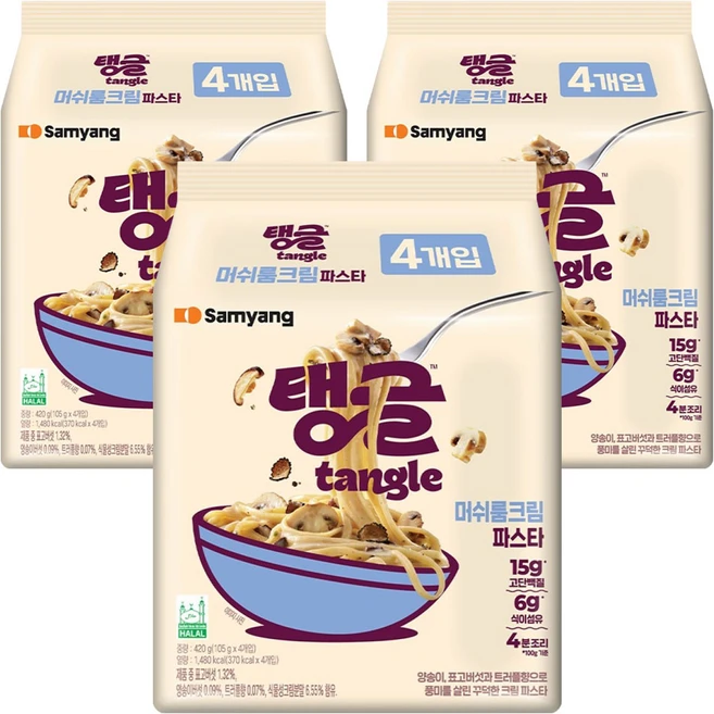 tangle 머쉬룸 크림파스타 105g, 12개 - 쿠팡