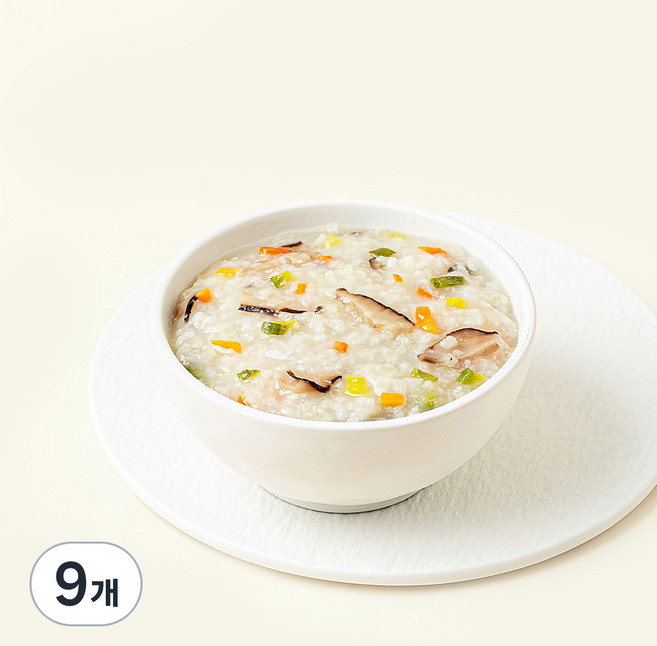 섬죽 유기농 인증 버섯야채죽 (냉장), 180g, 9개
