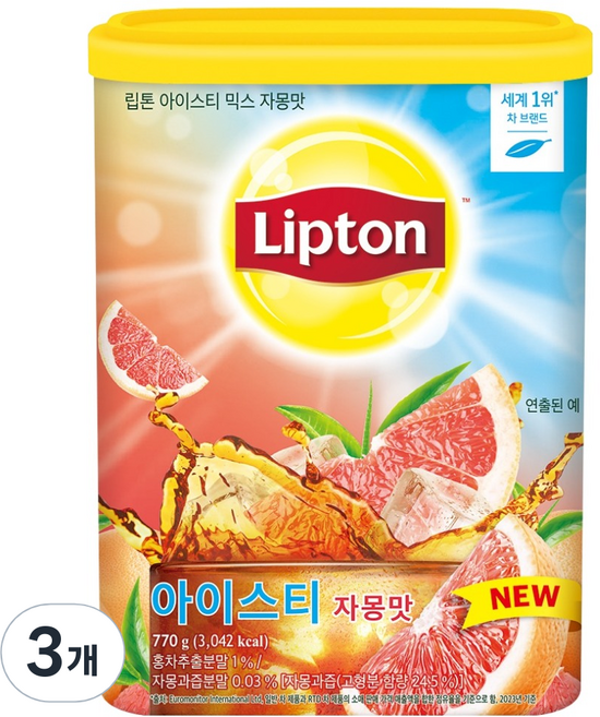 립톤 아이스티 분말 자몽맛, 770g, 1개입, 3개