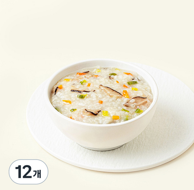 섬죽 유기농 인증 버섯야채죽 (냉장), 180g, 12개