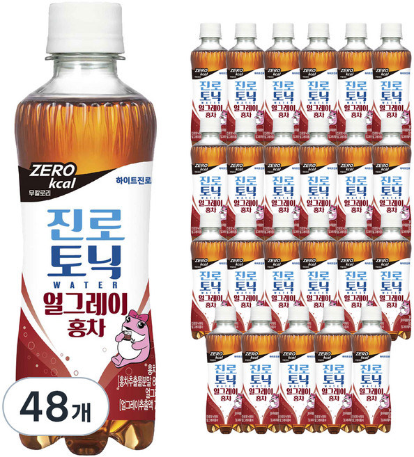 진로토닉워터 얼그레이홍차 제로칼로리, 300ml, 48개