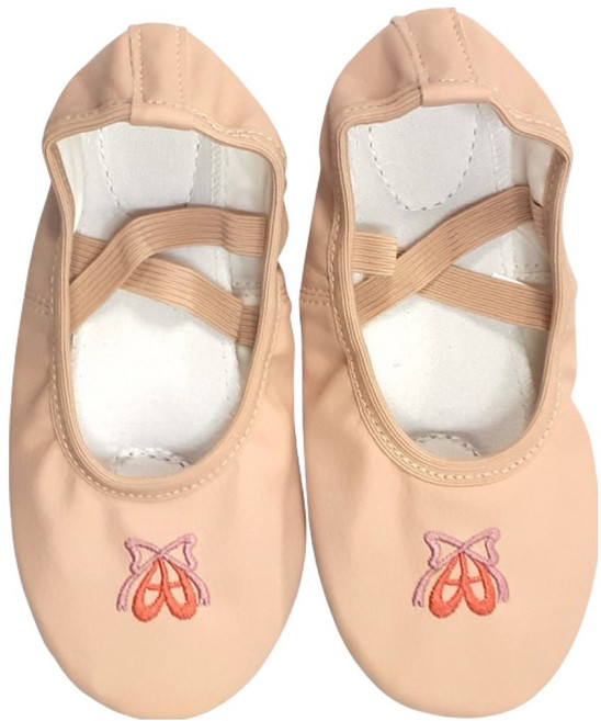 KID'S BALLETMALL 女童緞帶刺繡芭蕾舞鞋