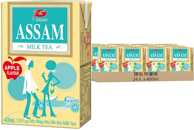 匯竑 阿薩姆 奶茶 青蘋, 400ml, 24入