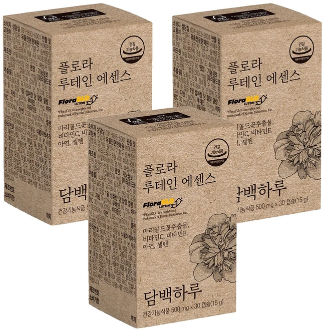 담백하루 플로라 루테인 에센스 15g, 30정, 3개 - 쿠팡