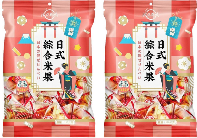 屹兆莊 活力本味 日式綜合米果, 110g, 2袋