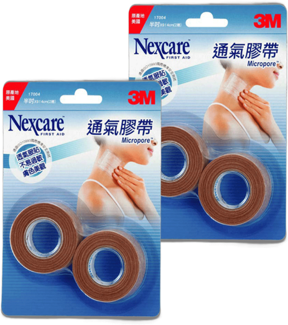 3M Nexcare 膚色小通氣膠帶 半吋, 2捲, 2組
