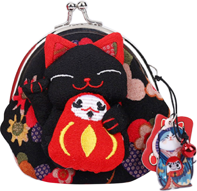 Sayaka 紗彌佳 口金包 日本開運福氣可愛招財貓造型零錢包