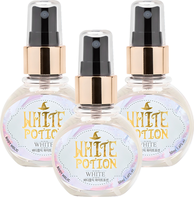 바디홀릭 화이트포션 바디미스트, 50ml, 3개