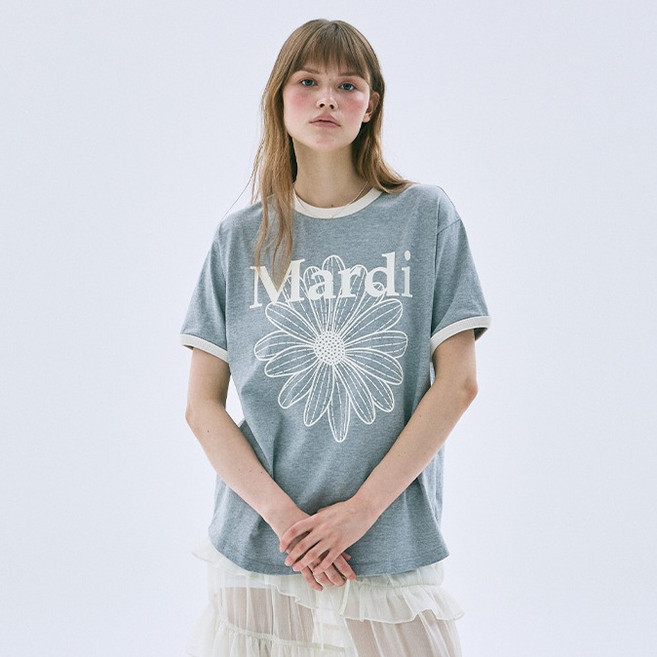 Mardi Mercredi 女款 FLOWERMARDI RINGER TSHIRT