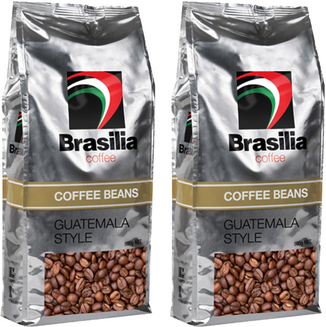 Brasilia 巴西里亞 咖啡豆 瓜地馬拉風味, 咖啡豆(無研磨), 500g, 2包