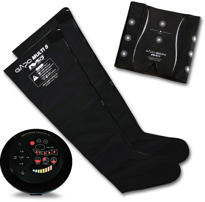 가포 블랙 공기압 다리마사지기 본체 + 다리커프 + 허리커프 세트 GAPO MULTI5