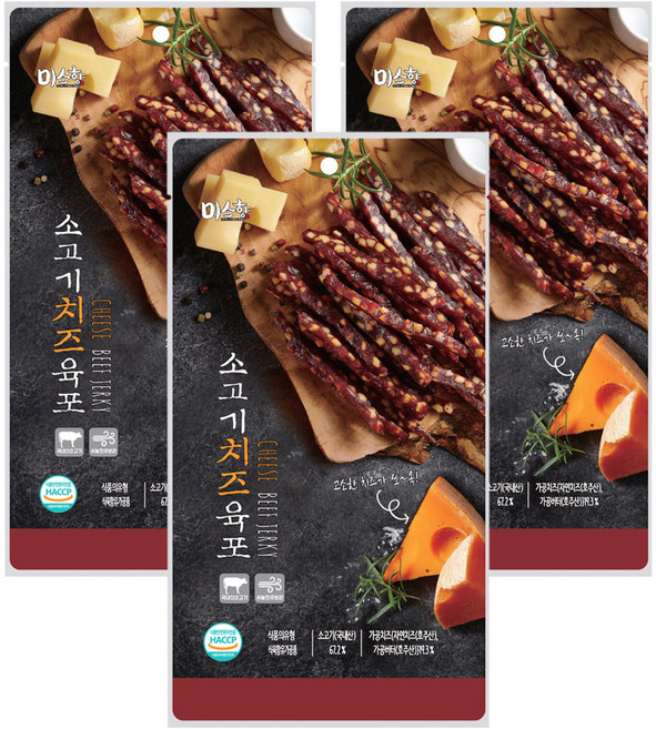미소향 소고기 치즈육포, 80g, 3개