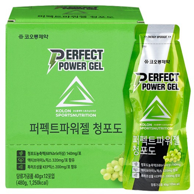KOLON PHARMA Perfect Power Gel 青葡萄 12入, 480g, 1個