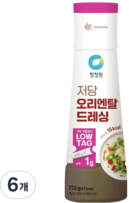 청정원 저당 오리엔탈 드레싱, 310g, 6개
