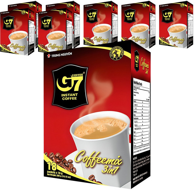 G7 3 in 1 커피믹스, 16g, 18개입, 8개