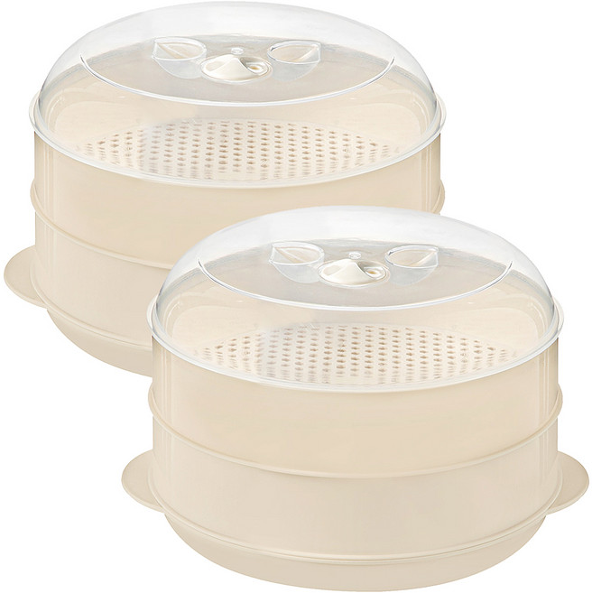 코멧 2단 전자레인지 스팀 찜냄비, 2개, 25cm