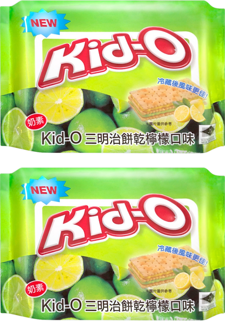 Kid-O 三明治餅乾 檸檬口味, 340g, 2袋