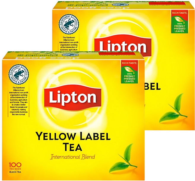 Lipton 立頓 黃牌紅茶, 2g, 100包, 2盒