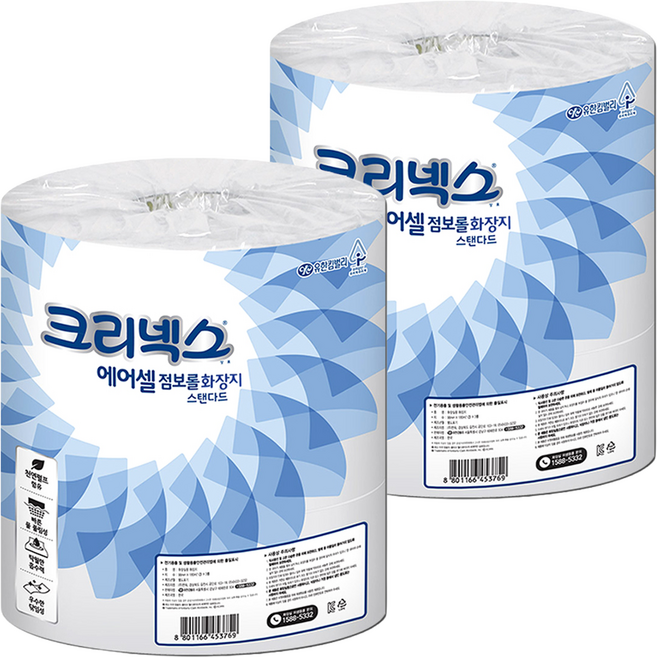 크리넥스 에어셀 점보롤 화장지, 140m, 2개, 3롤