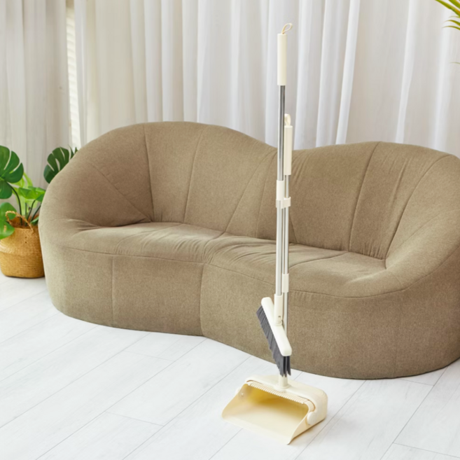 LiFArt 陽光不鏽鋼站立式掃帚組, 奶油色, 1組